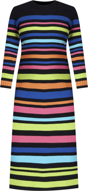 Women's Plus Size Variegated Stripe Maxi Dress