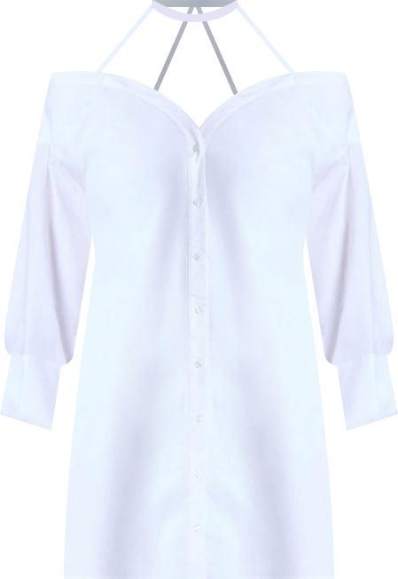 Women's Plus Size Off The Shoulder Poplin Mini Dress