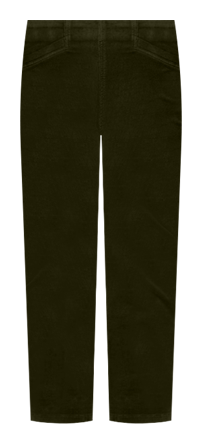 Recycled Cotton Blend Pull On Cord Straight Leg Pant In Olive