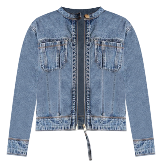 Moto Denim Jacket in Mid Blues