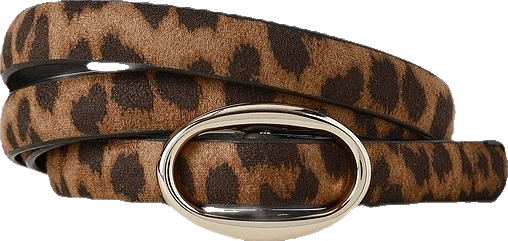 Brie Leather Belt in Leopard