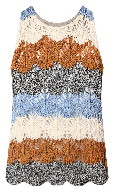 a.n.a Womens Crew Neck Crochet Pullover Sweater