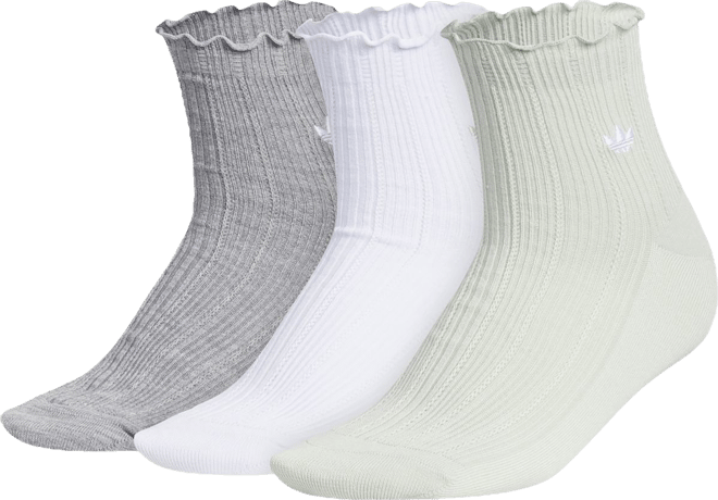 adidas Original's Ruffle Quarter Socks - 3 Pack