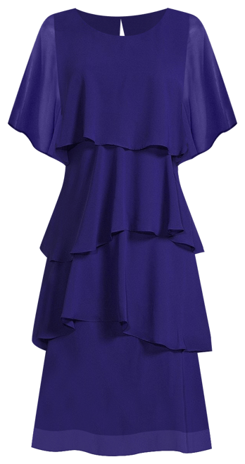 ignite evenings dresses dillards Ignite Evenings Short Sleeve Chiffon Tiered Shift Dress