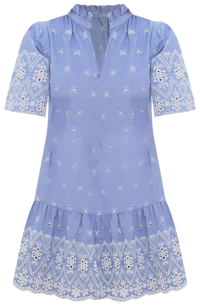 Chambray Embroidered Crawford Dress