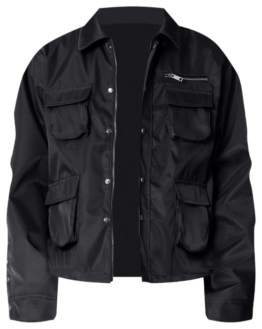 Snap Cargo Work Jacket - Black | mnml