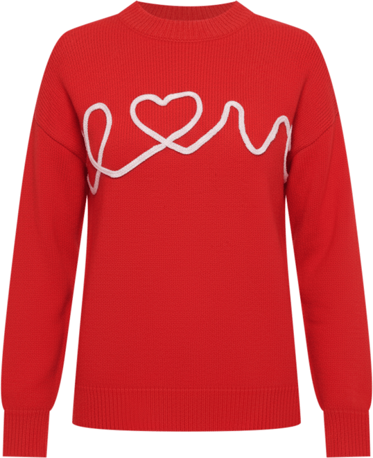 Women's Love Embroidered Knit Sweater