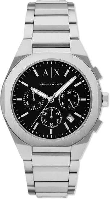 Men's Quartz Chronograph Silver Stainless-Steel Watch, 42mm