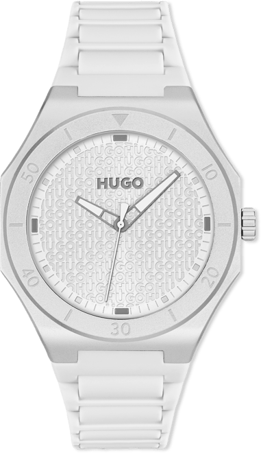 Men's Grail Light Quartz White Silicone Watch, 42mm