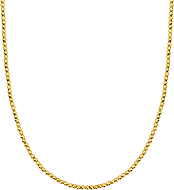 Polished Bead Link Chain Necklace 16" + 2" extender, 18k gold-plated sterling silver Exclusively at Macy's