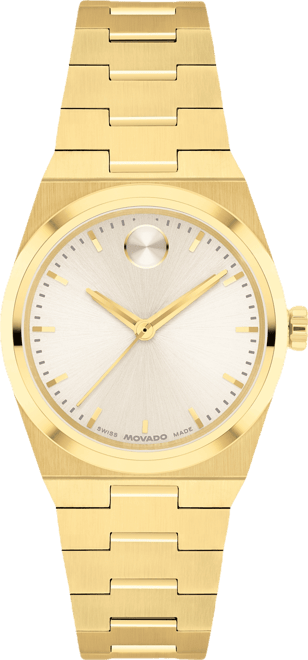 Women's Bold Quest Swiss Quartz Ionic Plated Light Gold Steel Watch, 28mm