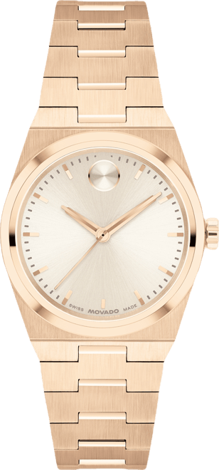 Women's Bold Quest Swiss Quartz Ionic Plated Light Rose Gold Steel Watch, 28mm