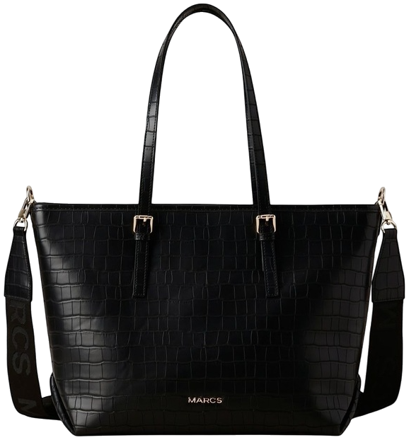 Beirut Croc Tote Bag in Black