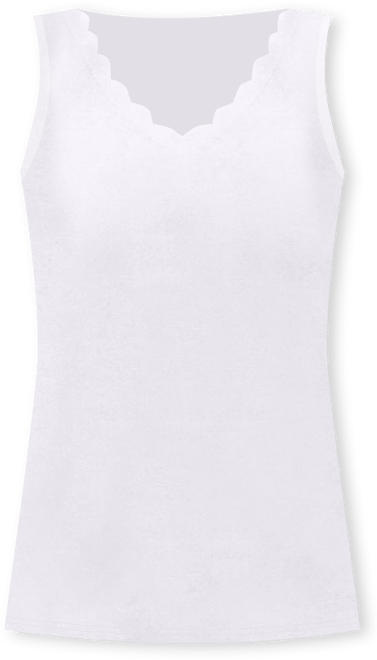 Women's Cotton Scalloped V-Neck Sleeveless Top, Exclusively at Macy's