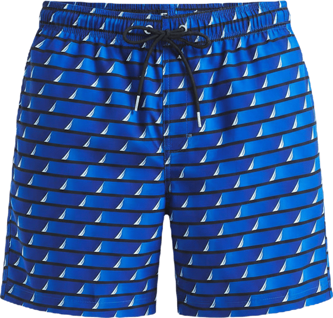 Men's Printed Drawstring Quick Dry 6" Swim Trunks