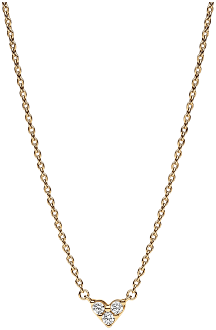 Gold-Plated Triple Stone Heart Collier Pendant Necklace