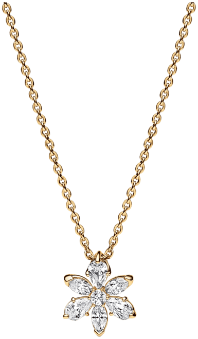 Gold-Plated Sparkling Herbarium Cluster Pendant Necklace