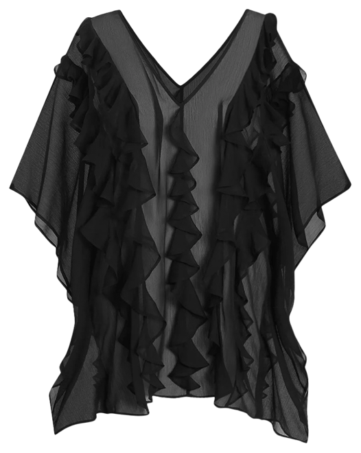 Women's Breeze Ruffle-Trim Poncho Cover-Up