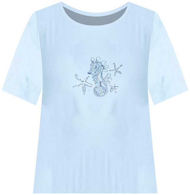 Coral Bay Plus Embellished Short Sleeve Top