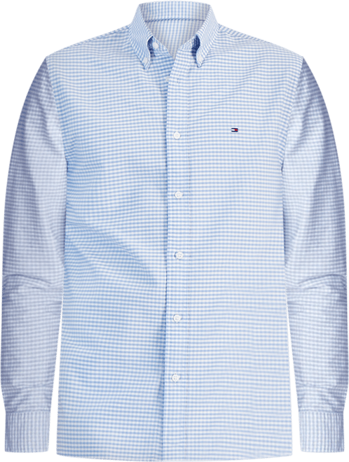 Men's Gingham Long Sleeve Button-Down Oxford Shirt