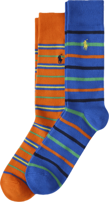 Men's 2-Pk. Bright Repp Stripe Slack Socks