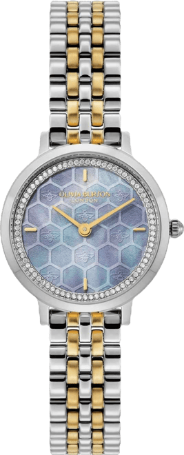 Women's Honeycomb Ultra Slim Two-Tone Bracelet Watch, 28mm