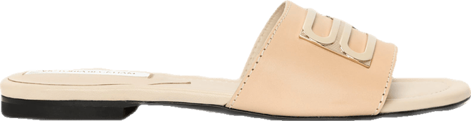 B Buckle Slide In Natural Leather