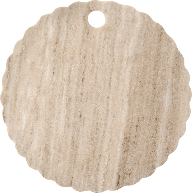 Warm Marble Scalloped Serving Board