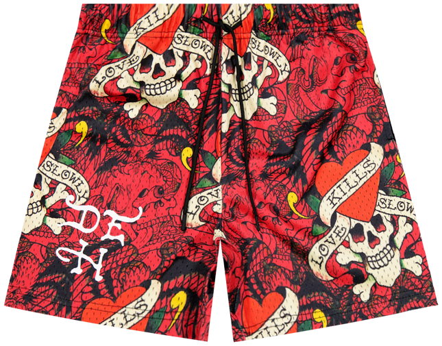 Ed Hardy 赤黒2点セット ED HARDY DEATH OR GLORY VARSITY JACKET (840313:BURGUNDY