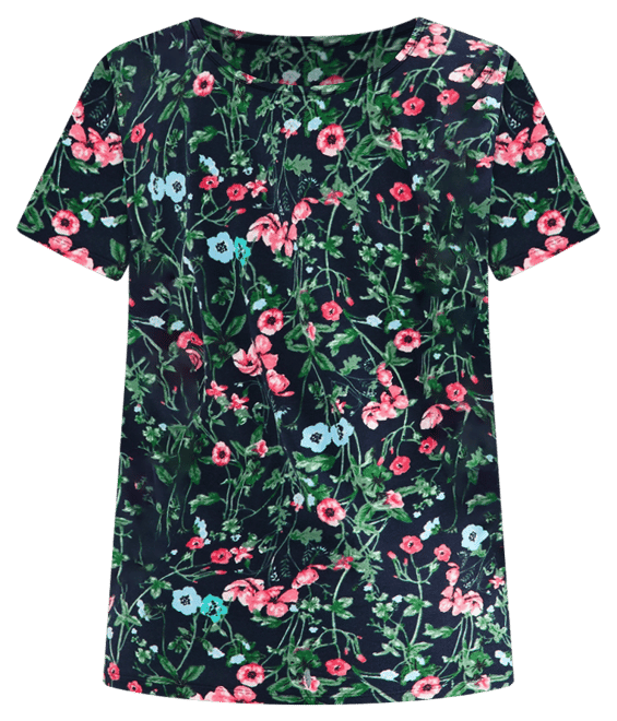 Style & Co Women's Printed Scoop-Neck Short-Sleeve Top