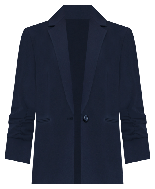 Women's Ruched-Sleeve One-Button Blazer