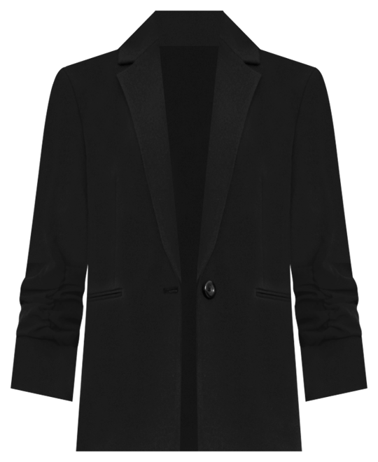 Women's Ruched-Sleeve One-Button Blazer