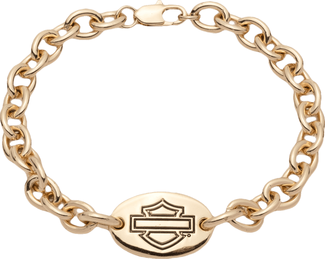 Women's Bar and Shield Plaque Chain Bracelet