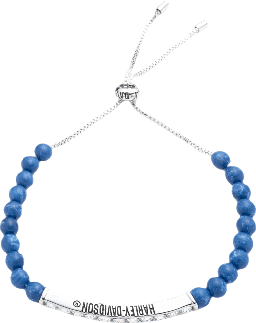 Women's Harley-Davidson® Logo Bar Beaded Slider Bracelet