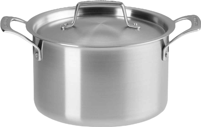 Essential Stainless Steel Deep Round Stockpot with Lid, 4 Qt.
