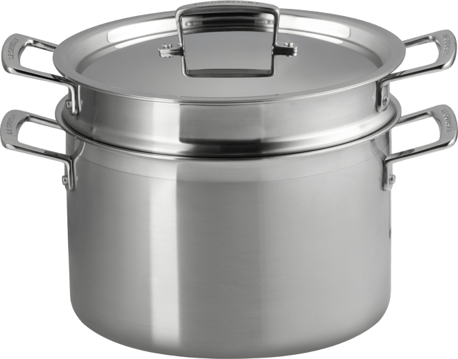 Classic Stainless Steel Deep Round Pasta Pot & Sieve, 7.5 Qt.