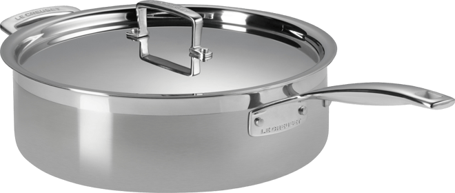 Classic Stainless Steel Round Saute Pan with Lid, 6 Qt.