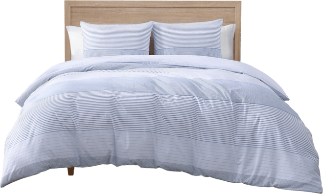 Modern Stripe Cotton 3-Pc. Comforter Set, Full/Queen