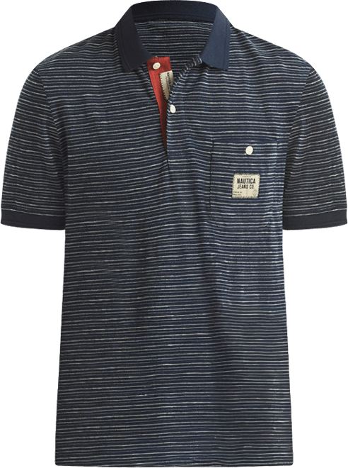 Men's Short Sleeve Textured Striped Polo Shirt