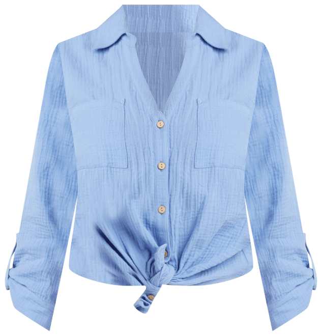 BCX Juniors' Tie-Front Shirt - Macy's