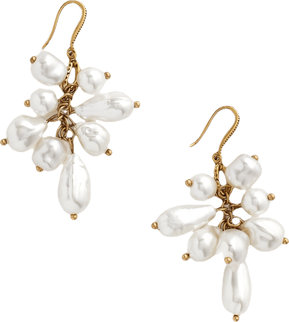 No Droop  Faux-Pearl Cluster Earrings