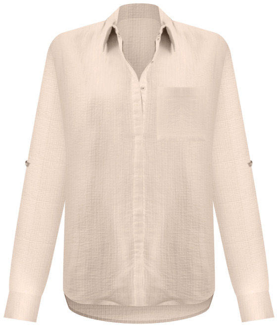 売れ筋商品|||カルバンクライン カットソー トップス レディース Women's Double Gauze Roll-Tab-Sleeve Button-Down Shirt Black Calvin Klein Jeans Women's Double Gauze Roll-Tab-Sleeve