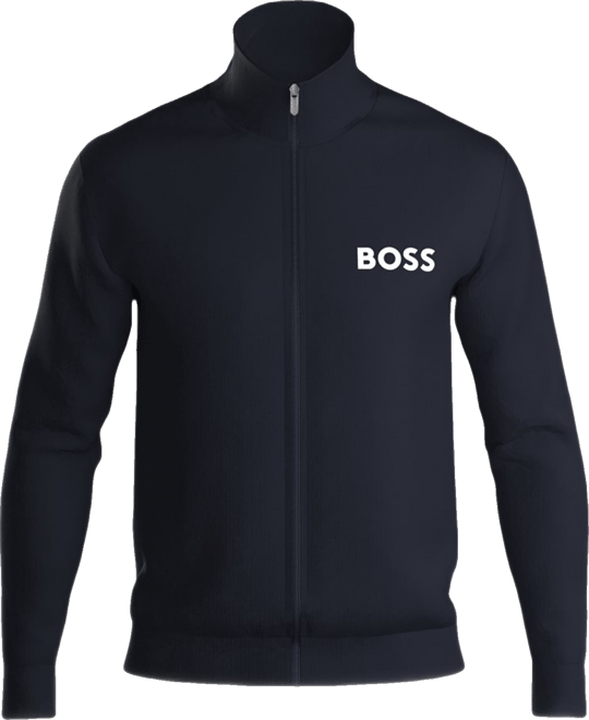 Hugo  Men's Ease Logo-Print Full-Zip Terry Jacket