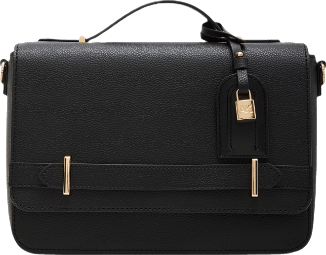 Belted Flap Small Satchel Bag