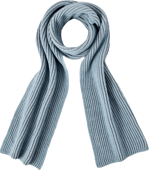 Wellington Two Tone Rib Winter Scarf in Grey/Blue