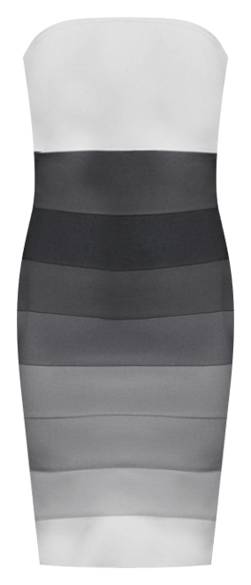 Women's Strapless Colorblock Bandage Midi