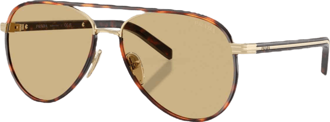 Prada Women's Large Pilot Aviator Sunglasses, PRB57S
