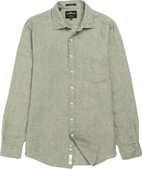 Rodd Gunn Men's Coromandel Linen Long Sleeve Slim Fit Shirt