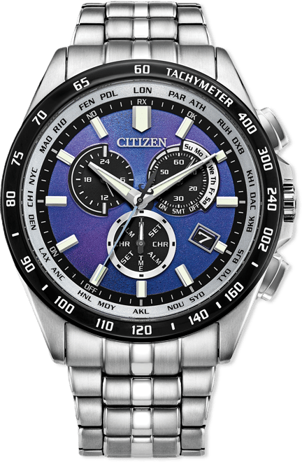 Men's Sport Luxury Pcat Silver-Tone Stainless Steel Bracelet Watch 43mm