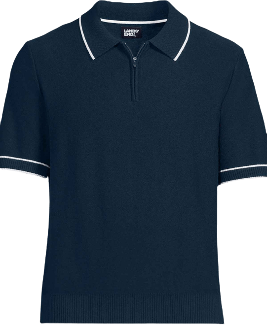 Men's Short Sleeve Cooling Zip Sweater Polo